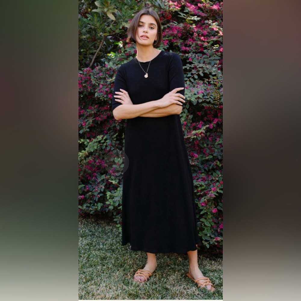 Rachel Pally Hemp Rib Betsy Dress Black size Small